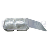 Aluminum Food Tray 3 with Lid (2 Divisions)